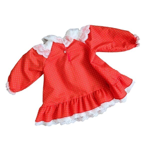 Vintage Sweet Treats 2T Red Dress Lace Collar Swiss Dot Ruffle 80s 90s - Picture 9 of 9
